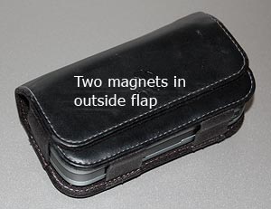 PDA holster with magnets in flap