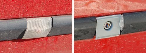 Renault Clio side trim before and after damage