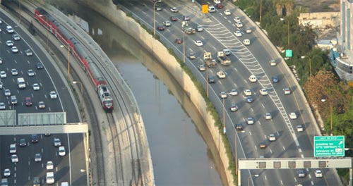 Ayalon Highway in Tel Aviv