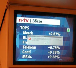 Berlin U-bahn Monitor with Windows error message
