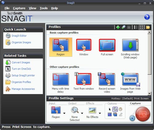 Snagit 9 User Interface