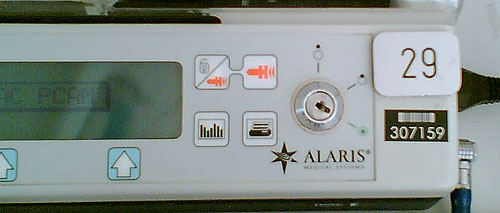 Switch on Alaris pump controller