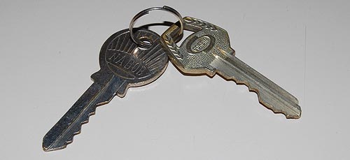 Two cylinder lock keys