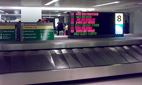 Baggage claim sign at Newark