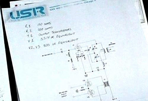 Triode tubes in a US Robotics schematic - as seen in the I, Robot movie