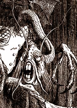 The Jabberwock's head, detail from John Tenniel's illustration