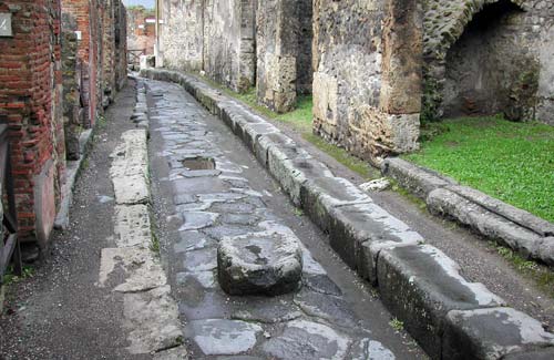 Pedestrian crossing at Pompeii