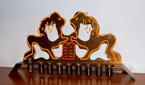 Maskit Hanukkiah and Lions pattern