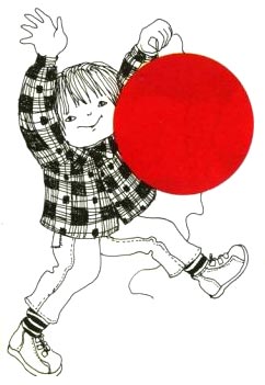 Red Balloon illustration by Ora Ayal