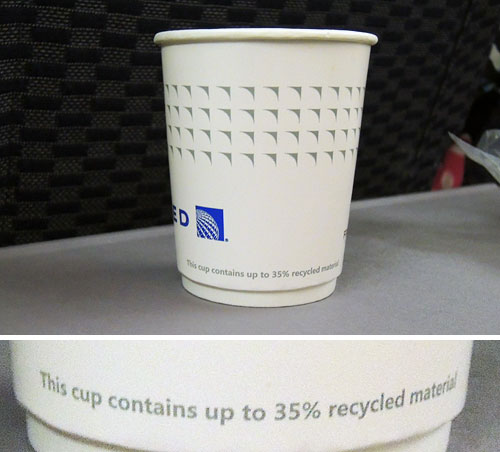 Paper cup on United Airlines